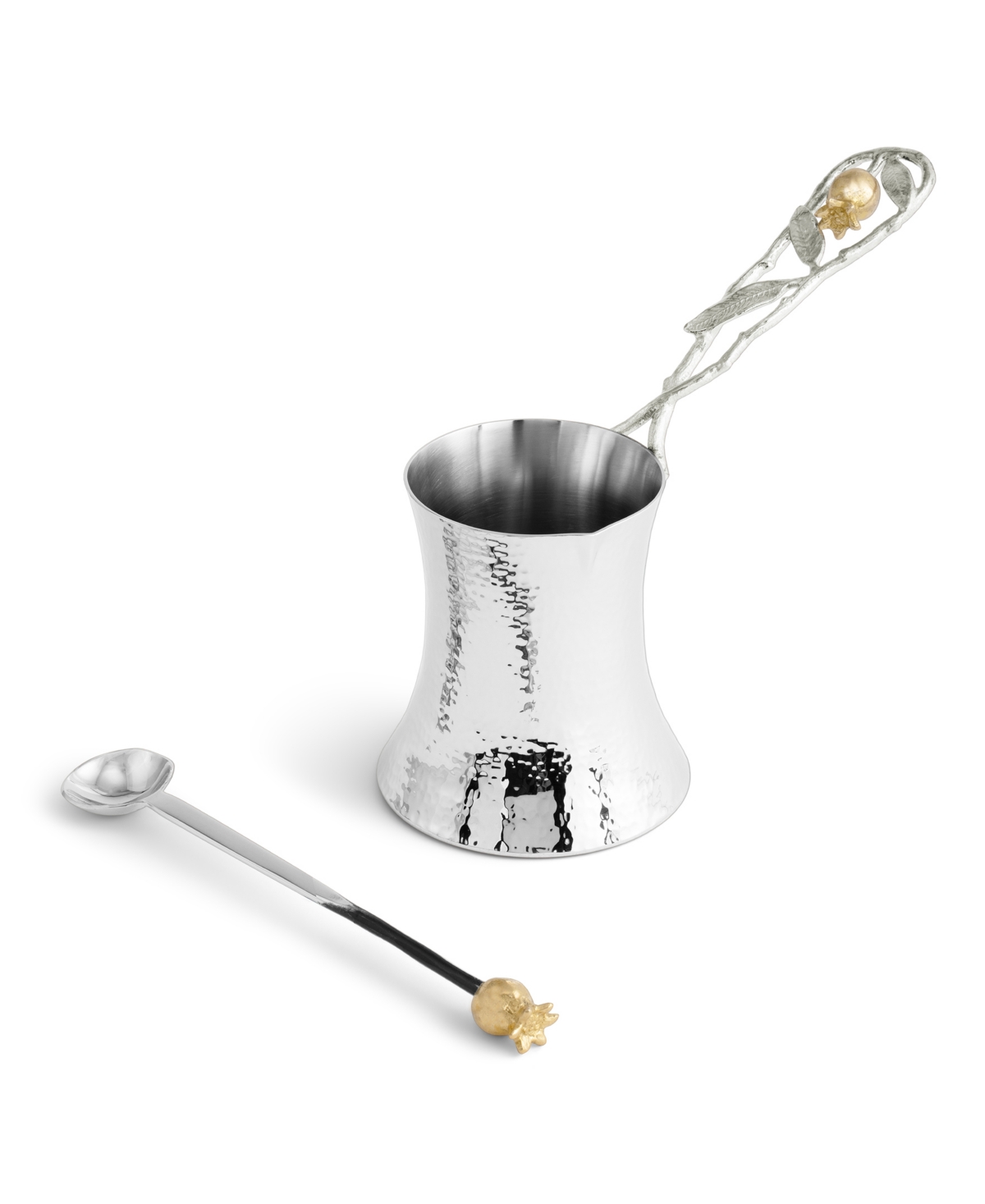 Michael Aram Pomegranate Silver And Gold Coffee Pot With Spoon, 8.66" X 3" In No Color