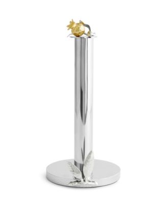 Pomegranate Silver and Gold Paper Towel Holder, 6.3" x 6.3"