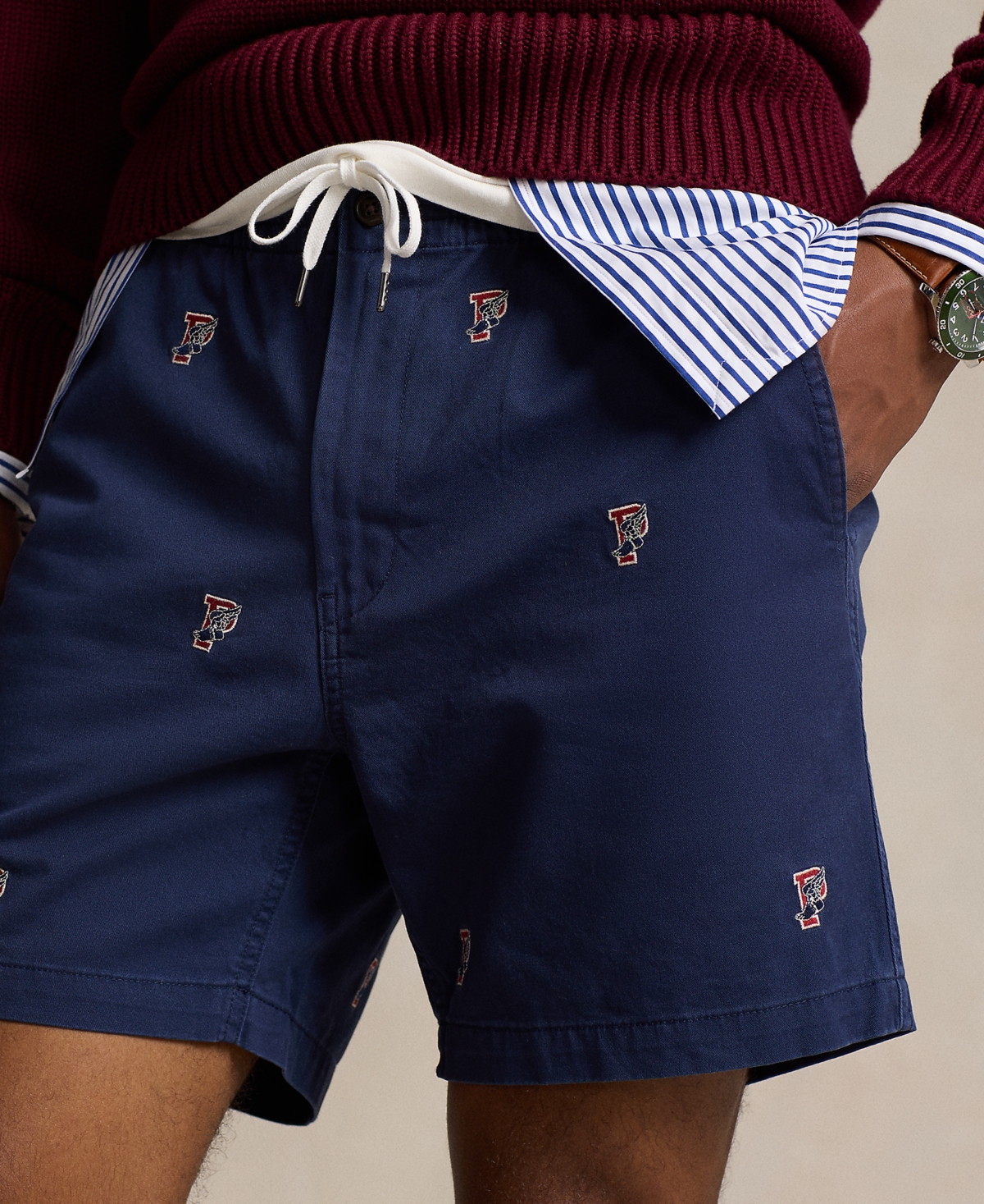 Polo Ralph Lauren Men's 6-Inch Polo Prepster P-Wing Shorts - Newport Navy With P-wing Aoe