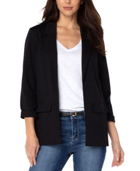 Женский пиджак Liverpool Los Angeles Boyfriend Open-Front Blazer, цвет: Чёрный