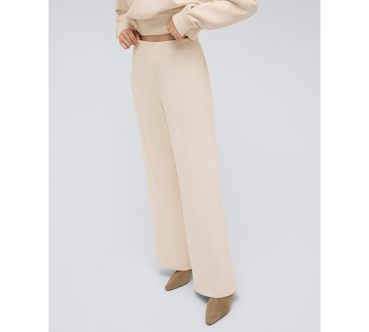 Kenneth Cole Women's High-Rise Pull-On Hollywood Waist Wide-Leg Pants
