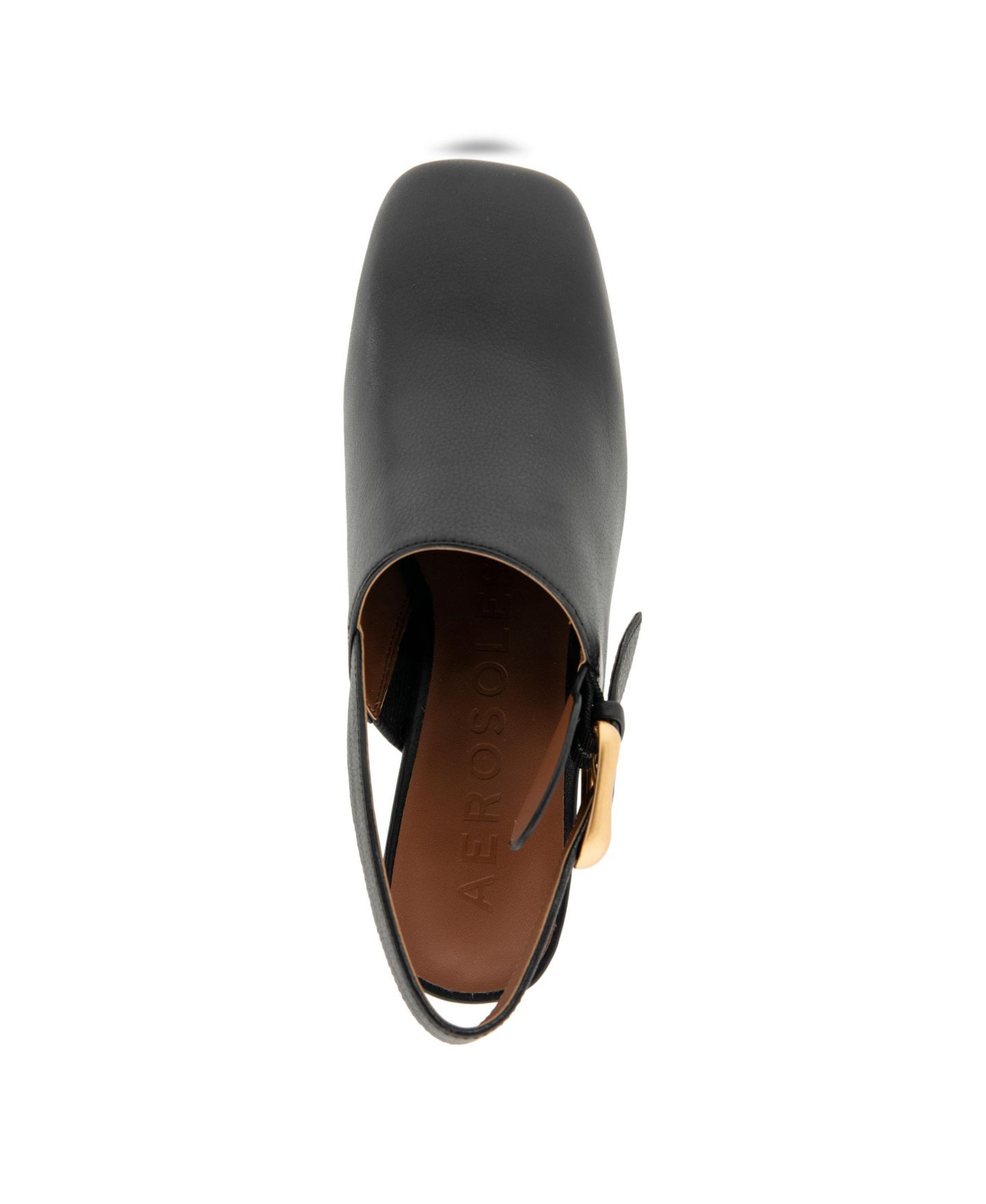 Женские сабо Aerosoles Sumari Ankle Strap, цвет: Чёрный гладкий кожаный — фото 4