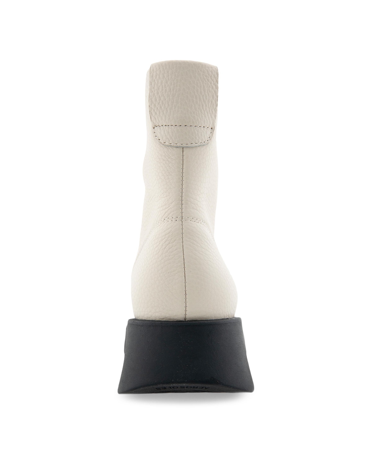 Shop Aerosoles Women's Francis Front Zip Booties In Eggnog Pebbled Leather