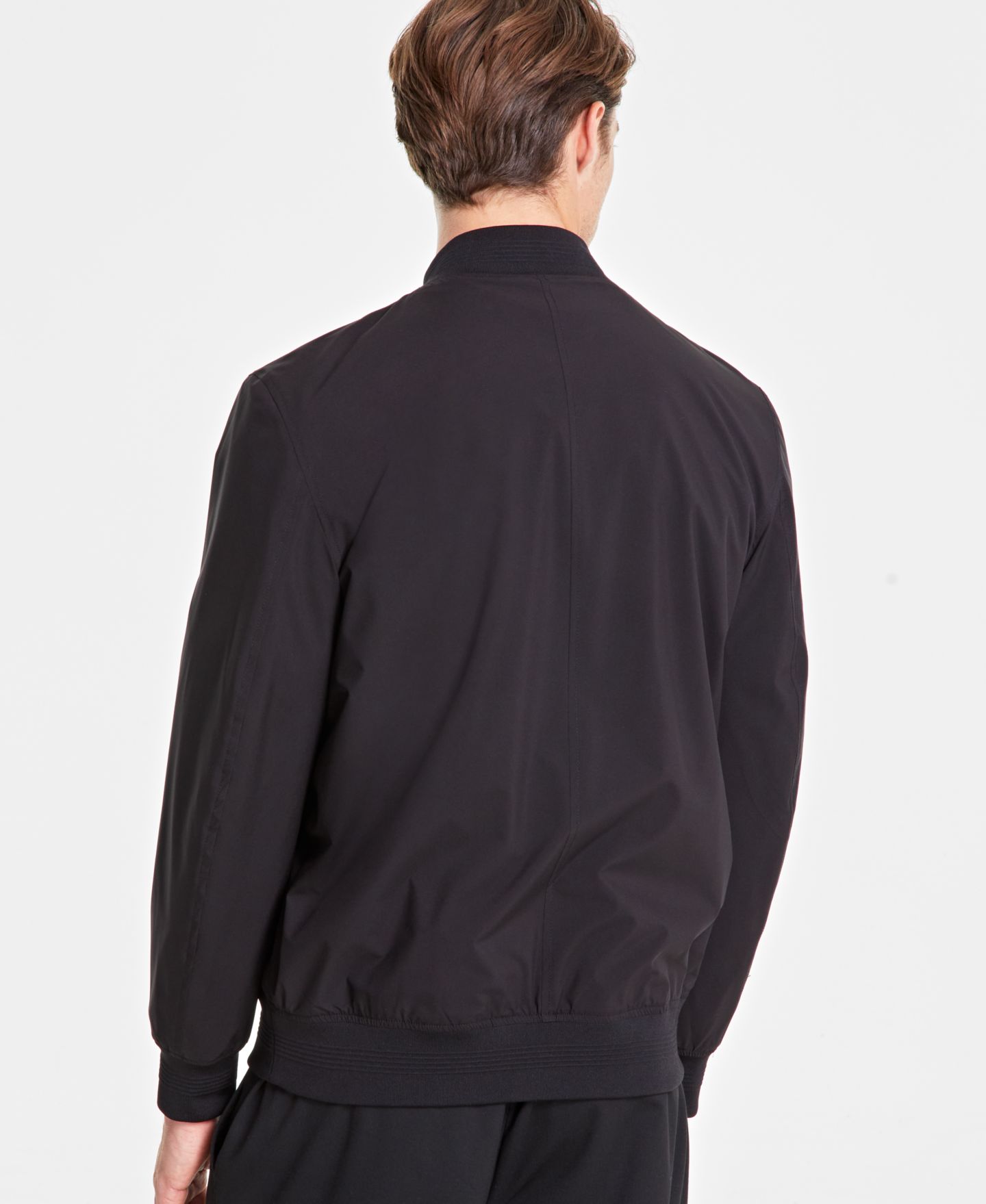 Мужская куртка Alfani Regular-Fit Water-Resistant Full-Zip Bomber, цвет: Глубокий чёрный — фото 2