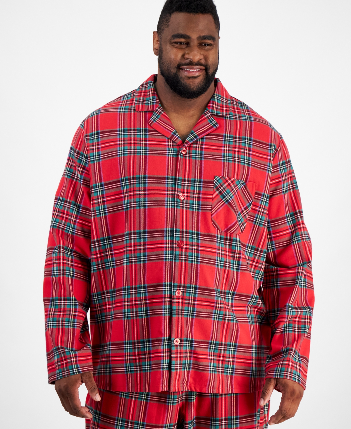 Holiday Lane Big & Tall Brinkley Plaid Notch Collar Matching Family Pajamas Set, Created For Macy's In Brinkley Plaid