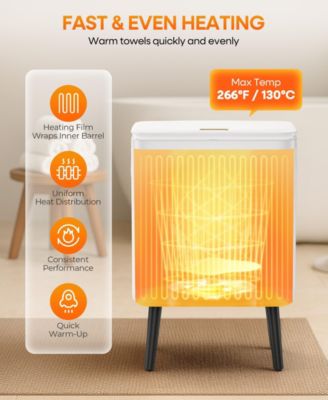 22L LED Display and Flame Effect, Fast Heating, Safety Lock, Timer, and Fragrance Disc Design Electric Towel Warmer Bucket