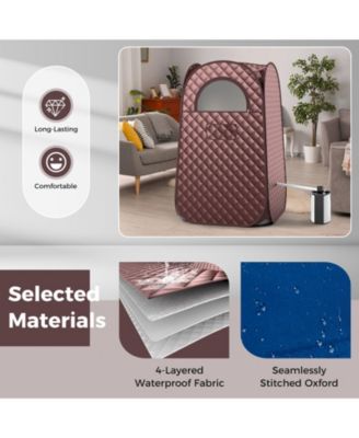 Full-Body Personal Sauna Tent with 1000W 3L Steam Generator-Coffee