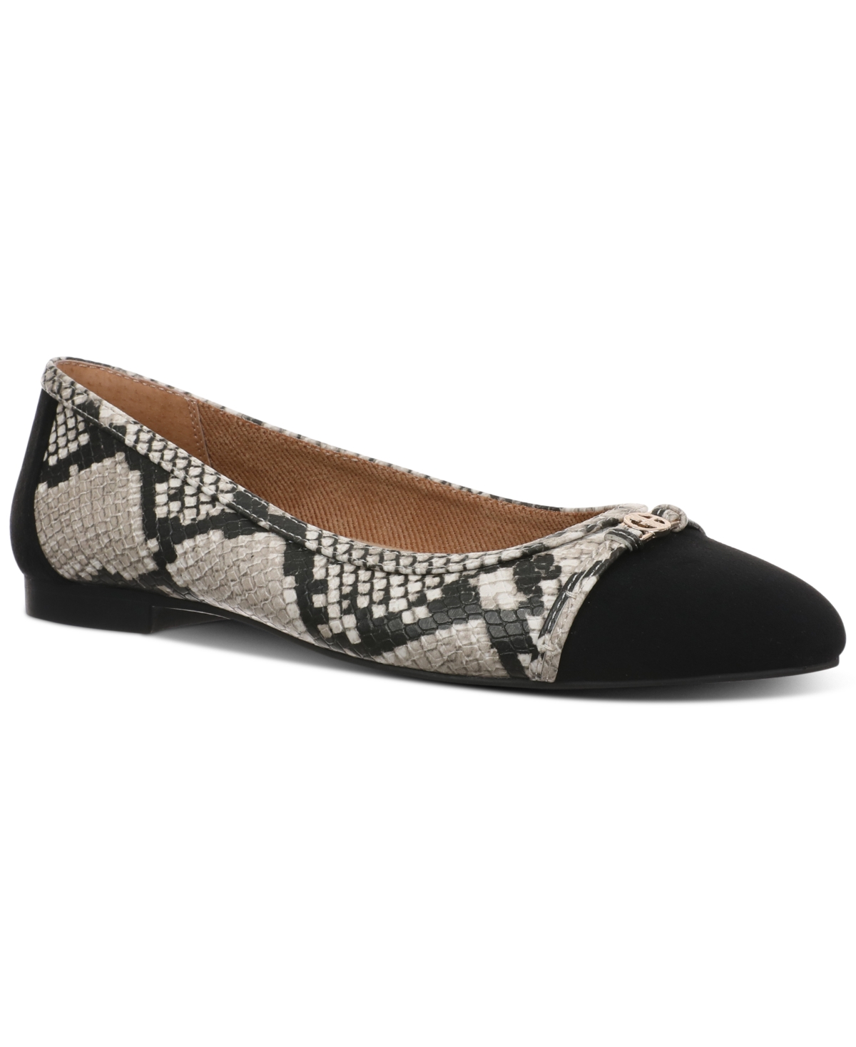 GIANI BERNINI WOMEN'S MADELINEE MEMORY FOAM CAP TOE BALLET FLATS, CREATED FOR MACY'S 
