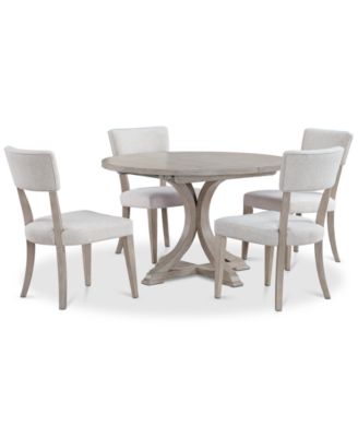 Sadie 5-Pc. Round Dining Set (Table & 4 Upholstered Side Chairs), Created for Macy's