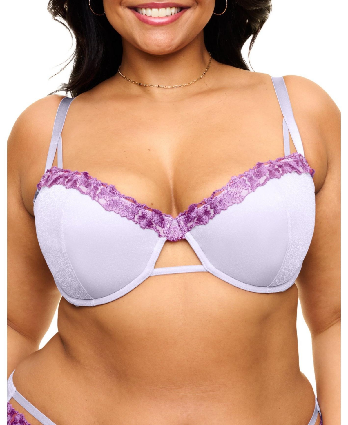 Plus Size Eva Push Up Balconette Bra - Medium purple