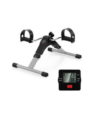 Under Desk Exercise Bike Pedal Exerciser with LCD Display for Legs and Arms Workout-Black