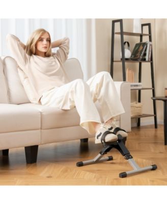 Under Desk Exercise Bike Pedal Exerciser with LCD Display for Legs and Arms Workout-Black