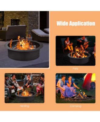 36 inch Round Steel Fire Pit Ring Line for Outdoor Backyard