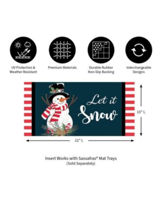 Holly Snowman Sassafras Indoor Outdoor Switch Doormat 1'10"x10" Multicolored