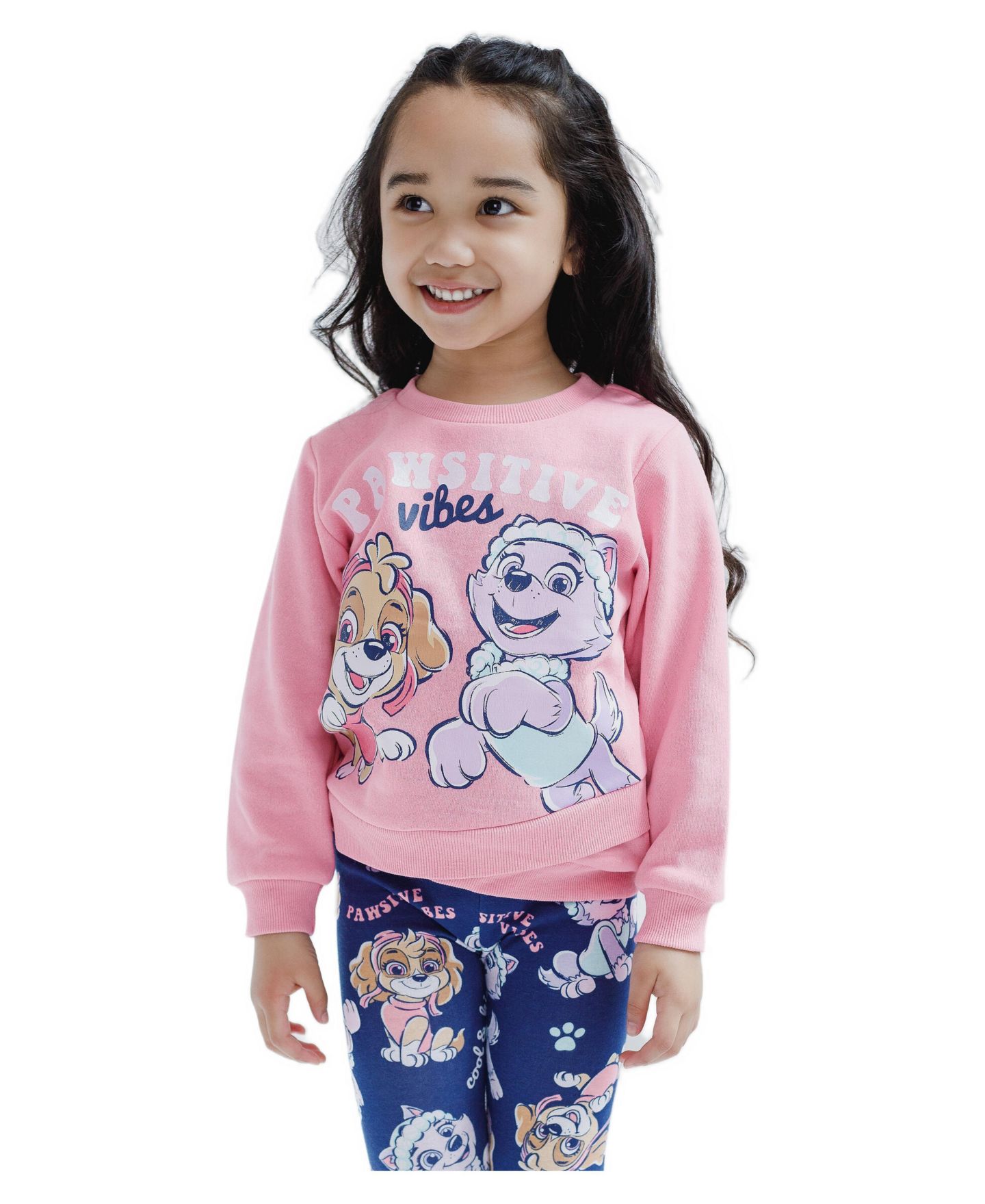 Комплекты Paw Patrol Crossover Fleece Sweatshirt and Leggings Outfit Set для девочек-малышей, цвет: Розовый / Тёмно-синий — фото 5