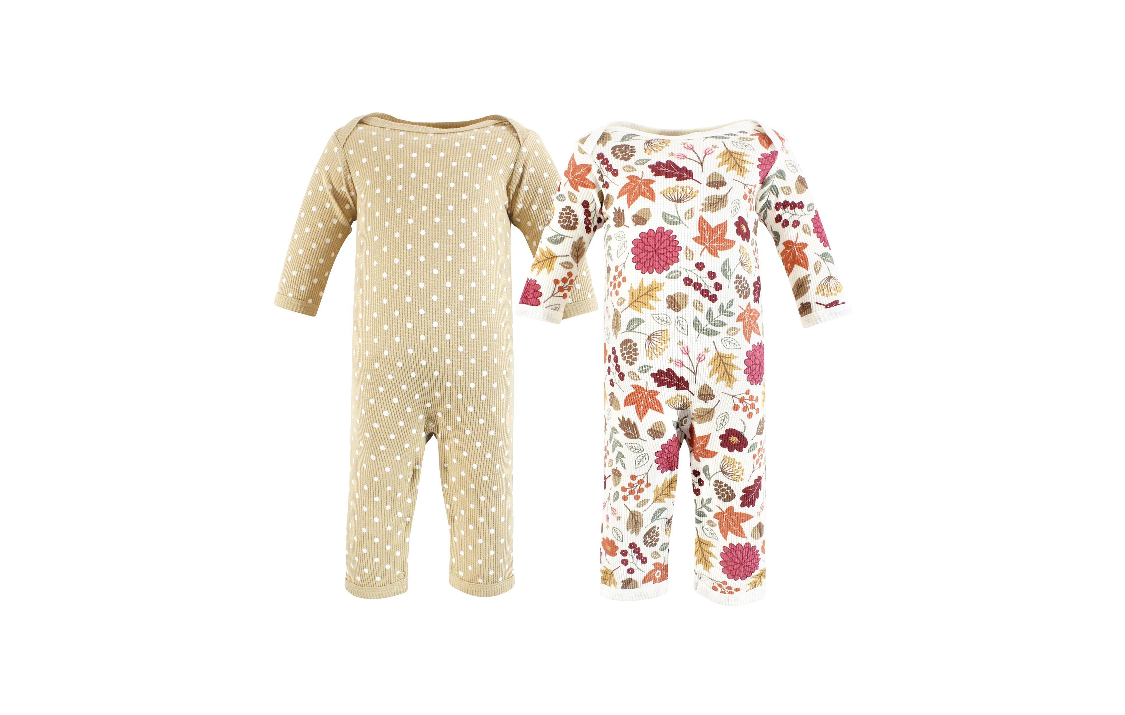 Hudson Baby Girls Thermal Coveralls 2pk, Buffalo Plaid Leopard, 18-24 Months