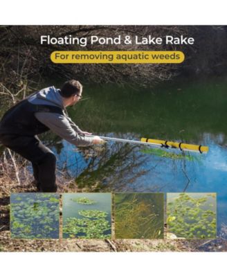 Floating Weed Lake Rake 36” Aquatic Pond Weed Cutter with Foam Floats