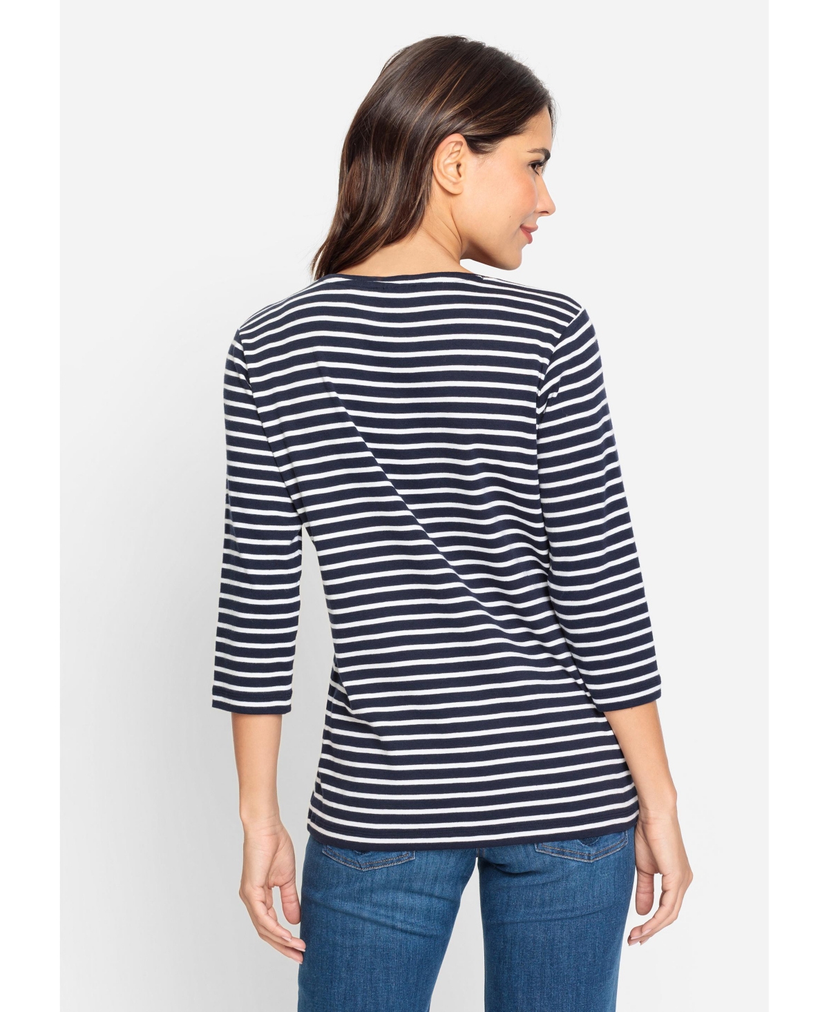 Olsen Women's 100% Cotton Stripe T-Shirt