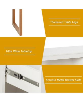 Modern Computer Desk Study Table Writing Workstation with Cabinet and Drawer