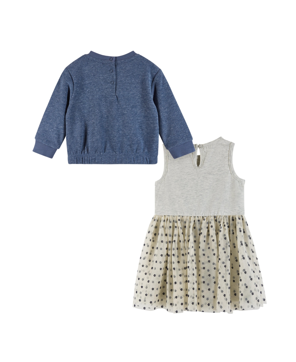 Andy & Evan Baby Girls Navy Terry Sweatshirt & Dress Set