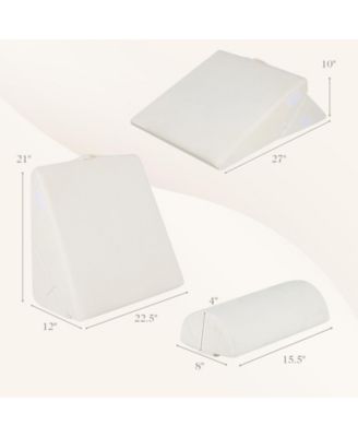 3 Pieces Bed Wedge Pillow Set with Air Memory Foam