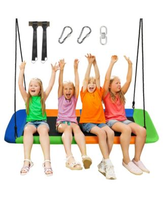 60 Inches Platform Tree Swing Outdoor with  2 Hanging Straps-Camouflage