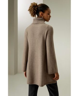 Women's Cashmere Detachable Turtleneck Pullover Sweater