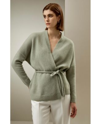 Women's Lounge Wrap Wool Knit Cardigan