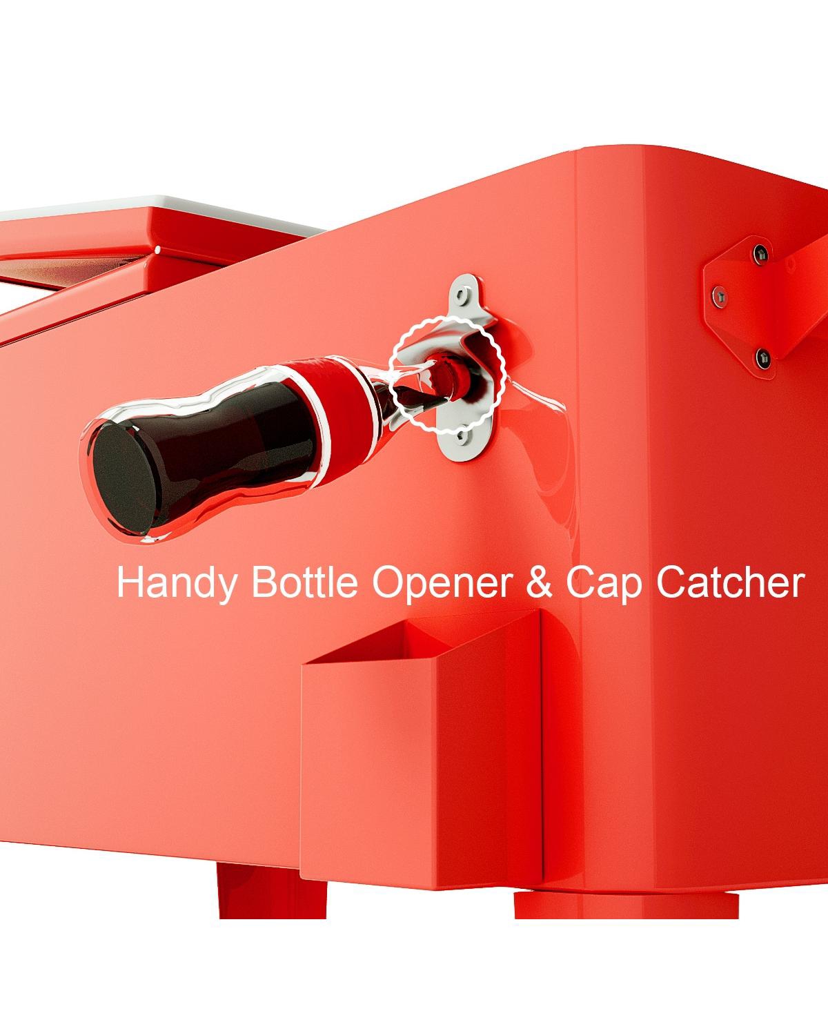 80 Quart Outdoor Patio Rolling Steel Construction Cooler