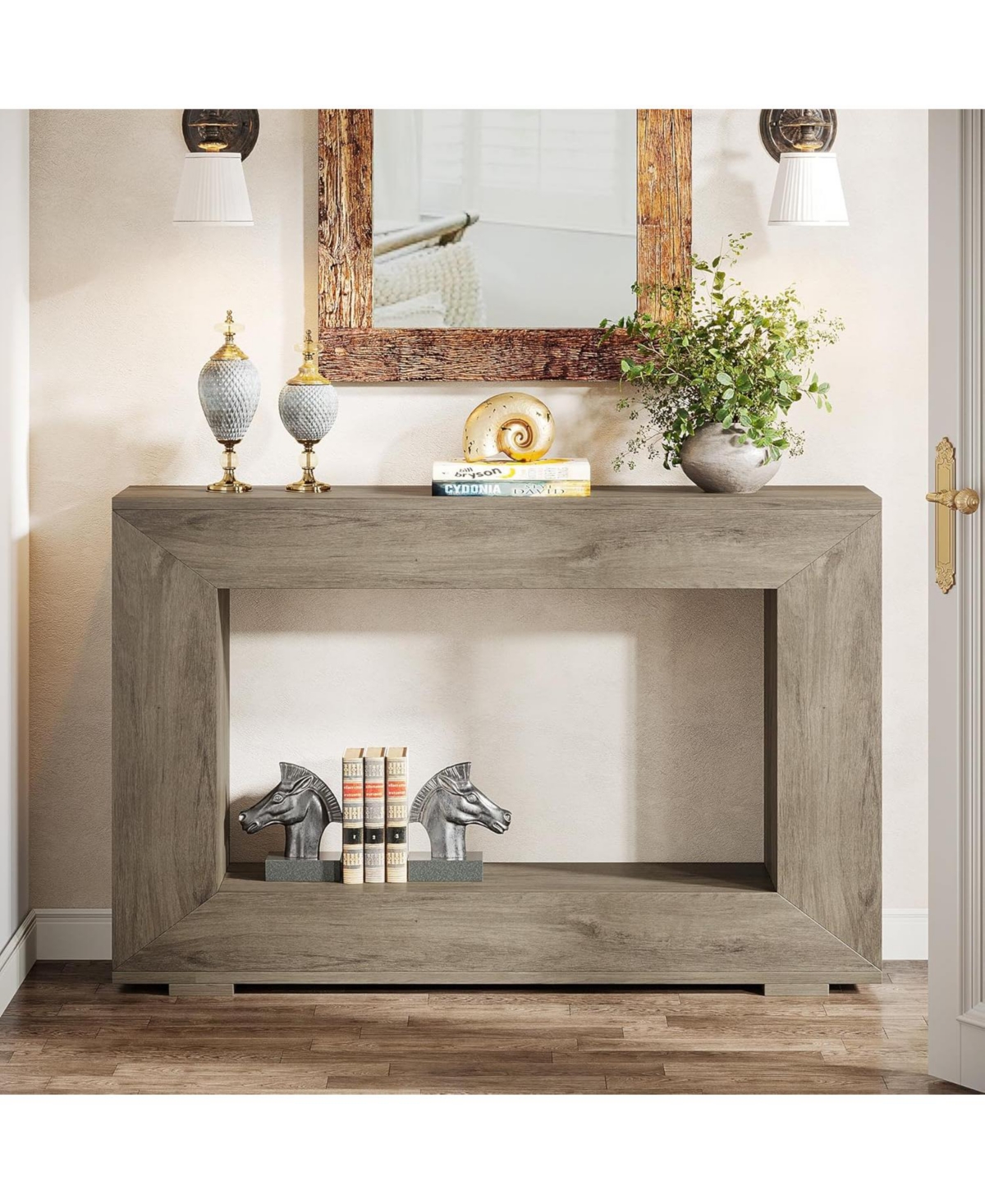 Tribesigns Farmhouse Console Table, Inches Entryway Console Table with Storage, Industrial Hallway Accent Table for Living Room, Entrance