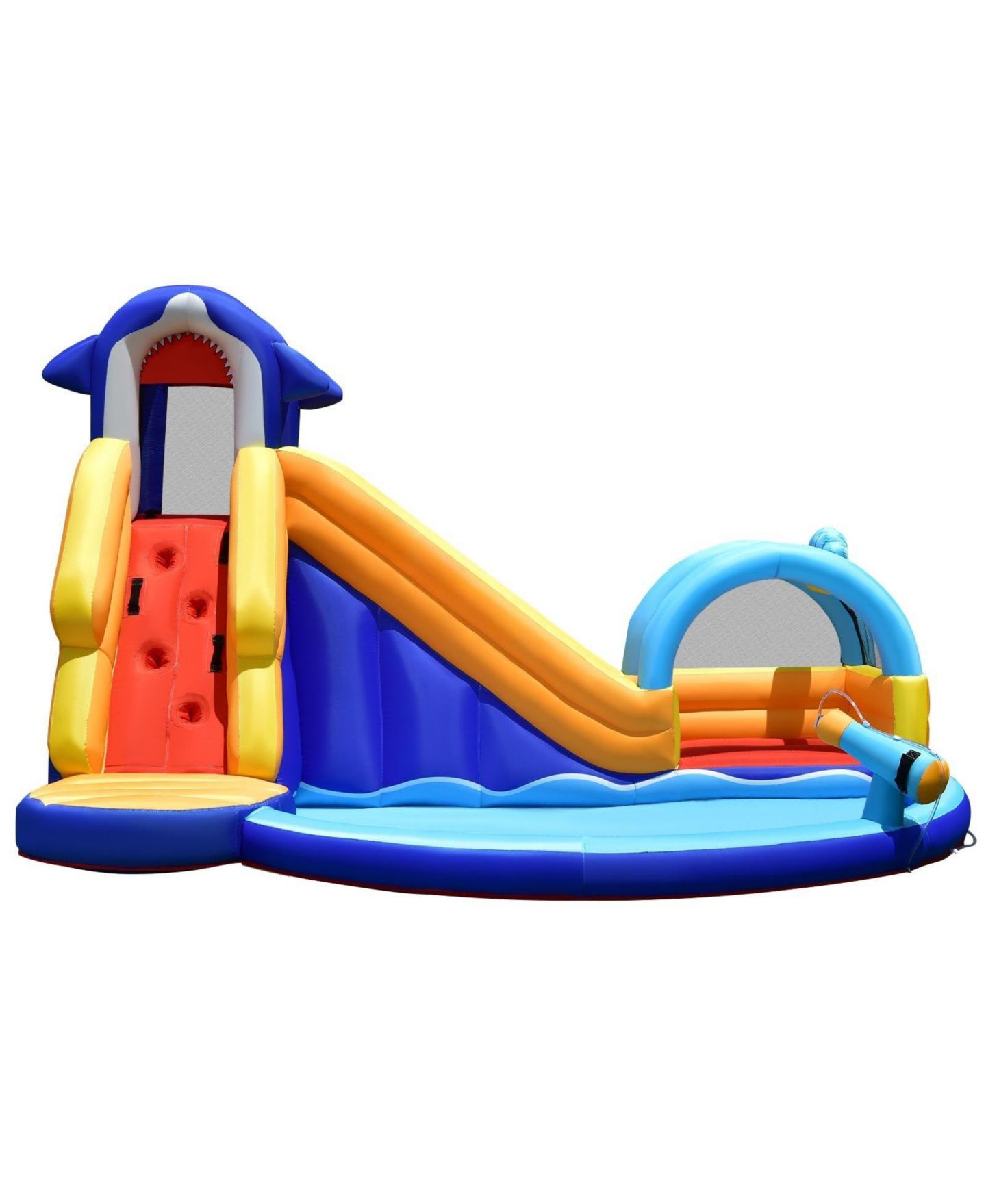 Детская игрушка INOLAIT Shark-Themed Inflatable Bounce House with Splash Pool, 14'L x 10'W x 8.5'H, for Up to 4 Kids, Ages 3-10 — фото 8