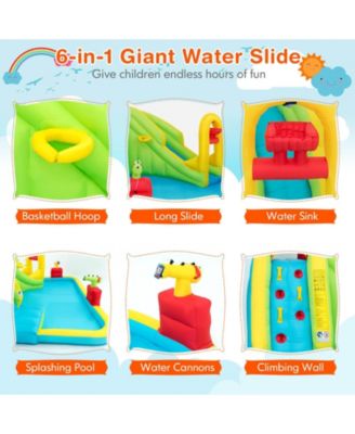 Inflatable Splash Jump Slide Water Bounce without Blower