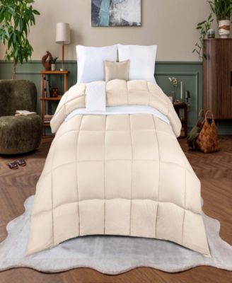 Monochrome Basketweave Plush Microfiber Down Alternative Comforter, Twin XL