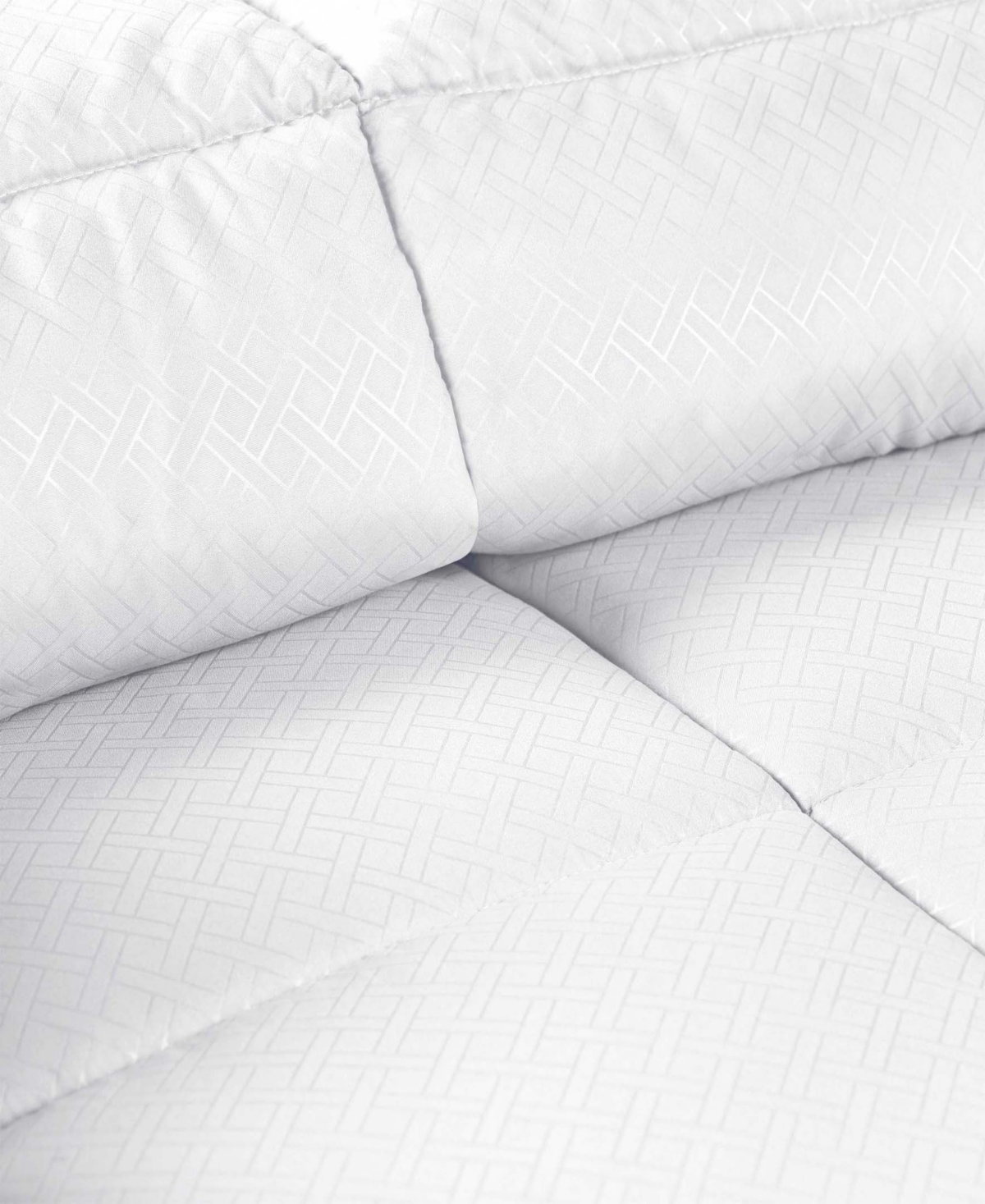 Superior Monochrome Basketweave Plush Microfiber Down Alternative Comforter, King In White