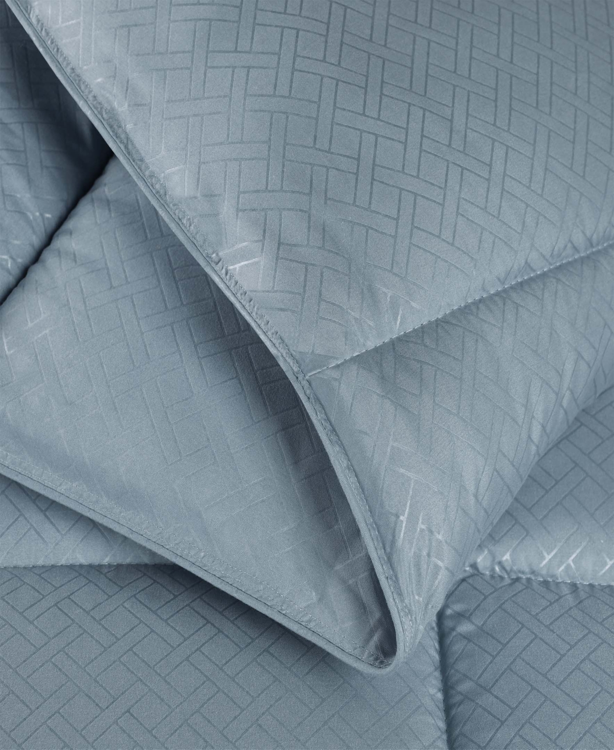 Superior Monochrome Basketweave Plush Microfiber Down Alternative Comforter, Full/queen In Smoke Blue