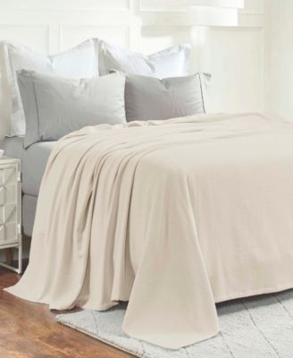 Nobel Cotton Jacquard Dobby Weave Textured Chevron Lightweight Woven Blanket, King