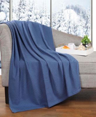 Jena Cotton Textured Chevron Lightweight Woven Throw, 50" x 60"