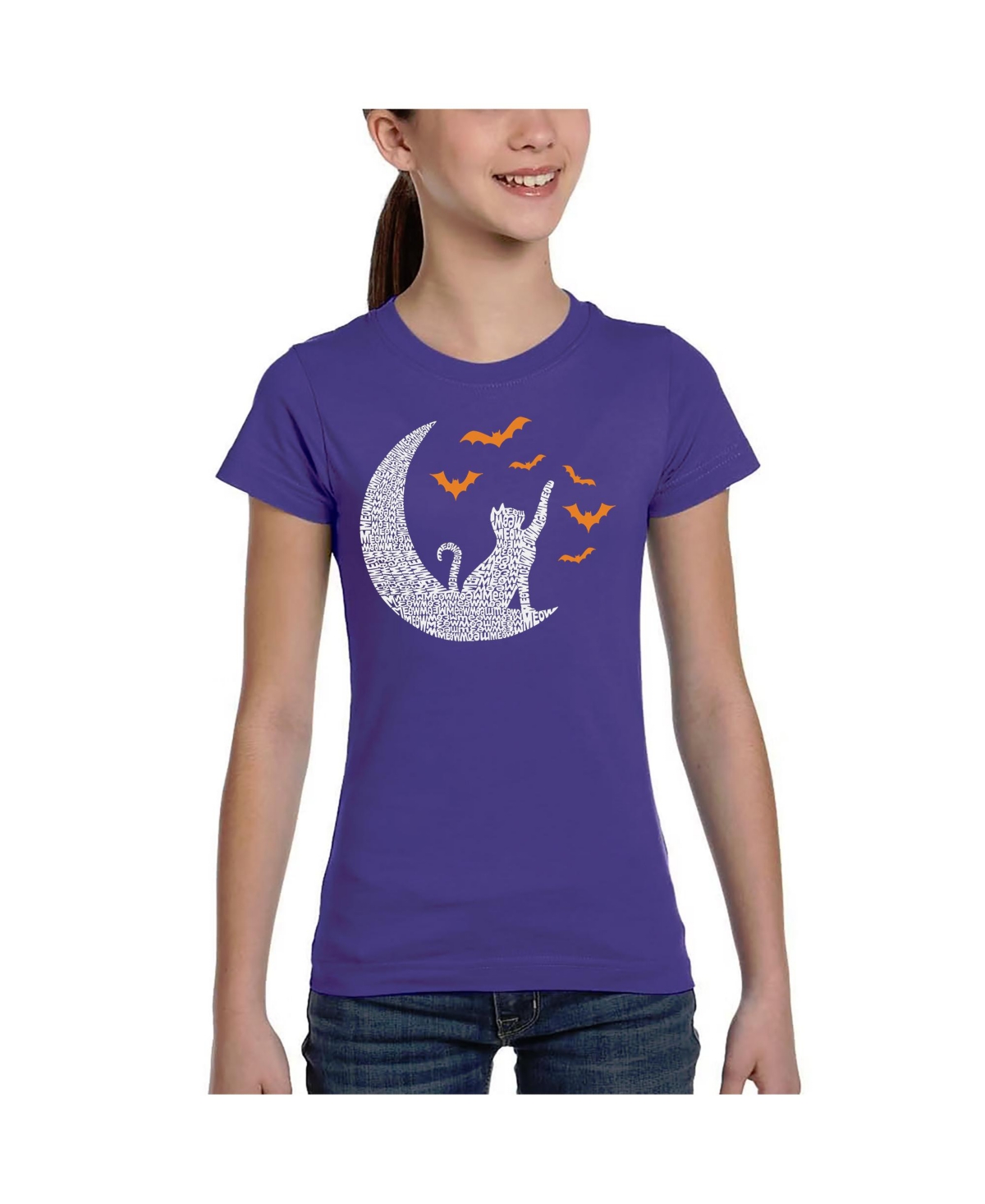 La Pop Art Girls Lunar Bats Word Art T-Shirt