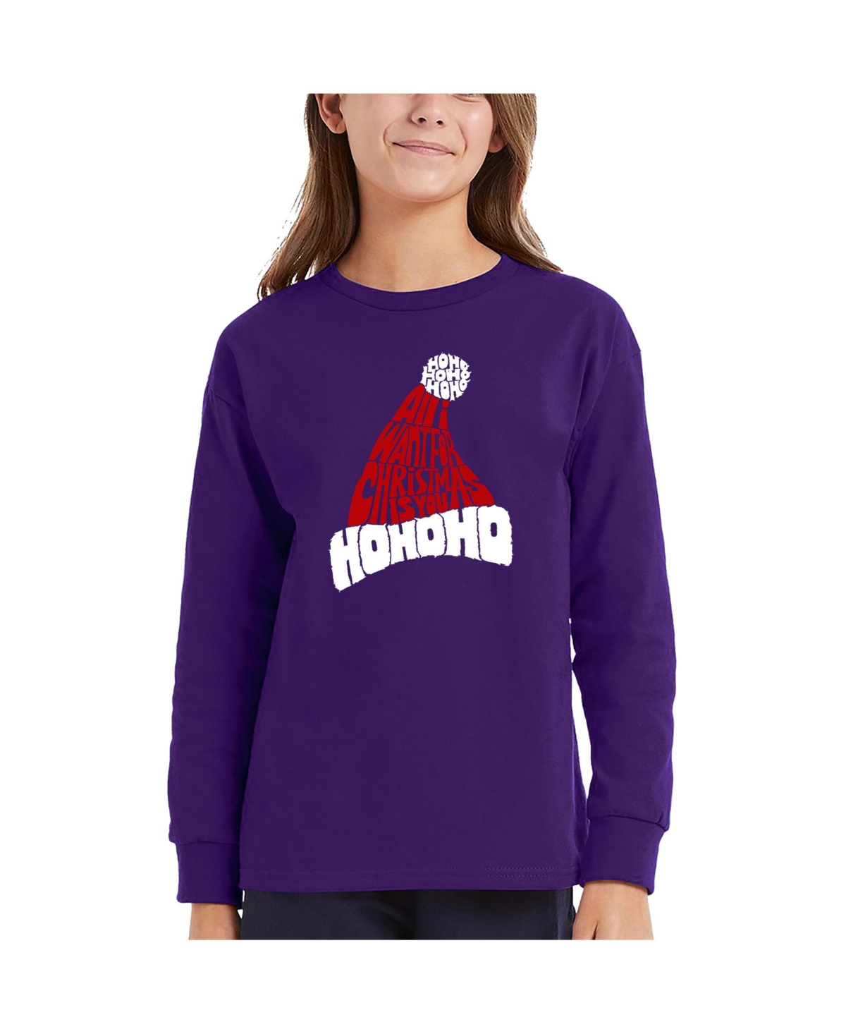 La Pop Art Girls All I Want for Christmas is You Word Art Long Sleeve T-Shirt