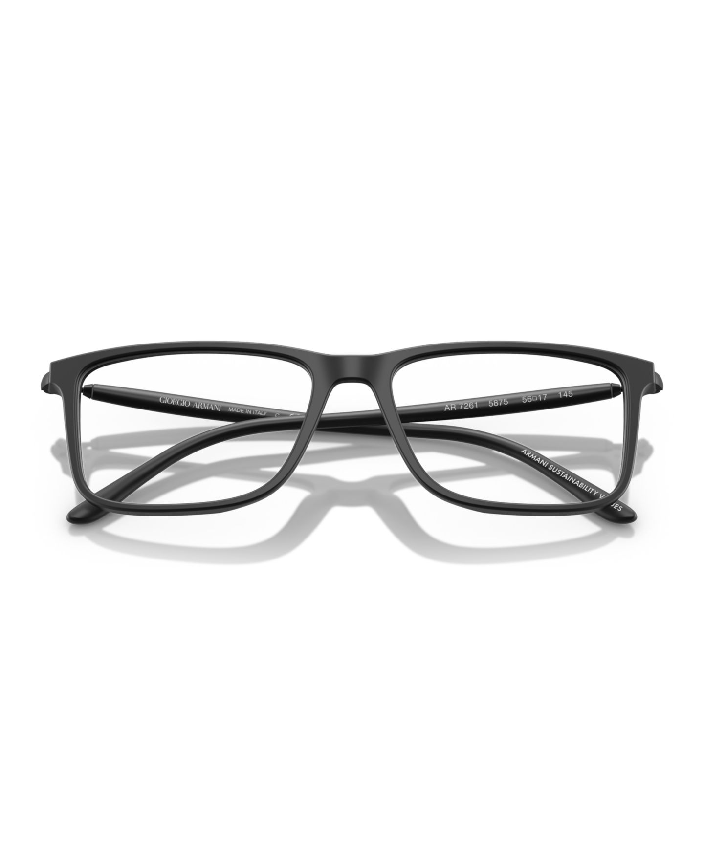 Мужские очки Giorgio Armani Man Rectangle Plastic AR7261 Eyeglasses, цвет: Матовый чёрный — фото 4
