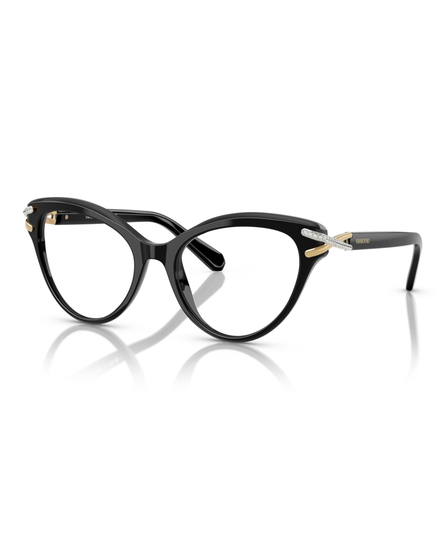 Женские очки Swarovski Woman Cat Eye Plastic SK2030 Eyeglasses, цвет: Чёрный — фото 1