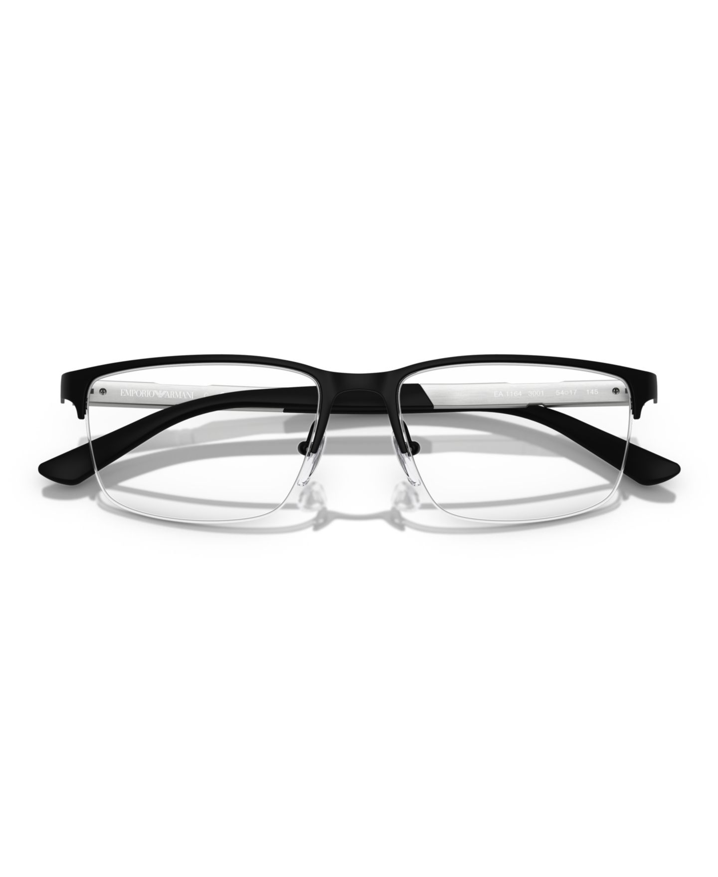 Мужские очки Emporio Armani Man Rectangle Metal EA1164 Eyeglasses, цвет: Матовый чёрный — фото 5