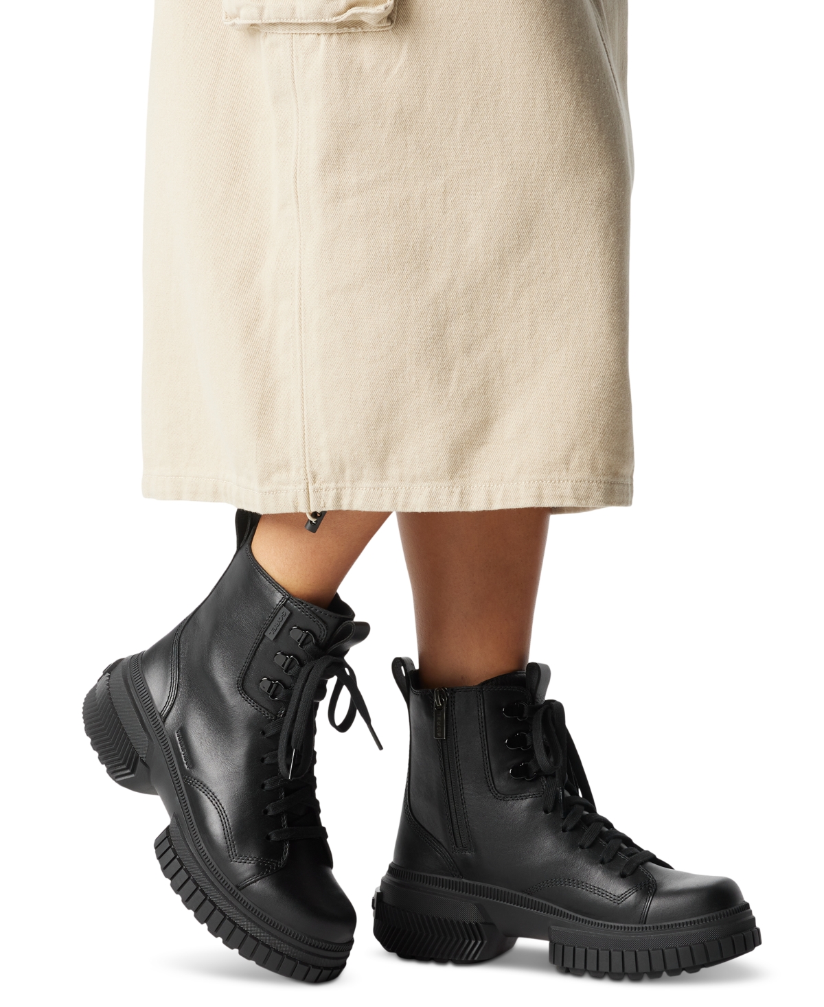 Sorel Onaave Womens Lace-up Man Made Combat & Lace-up Boots In Black,black