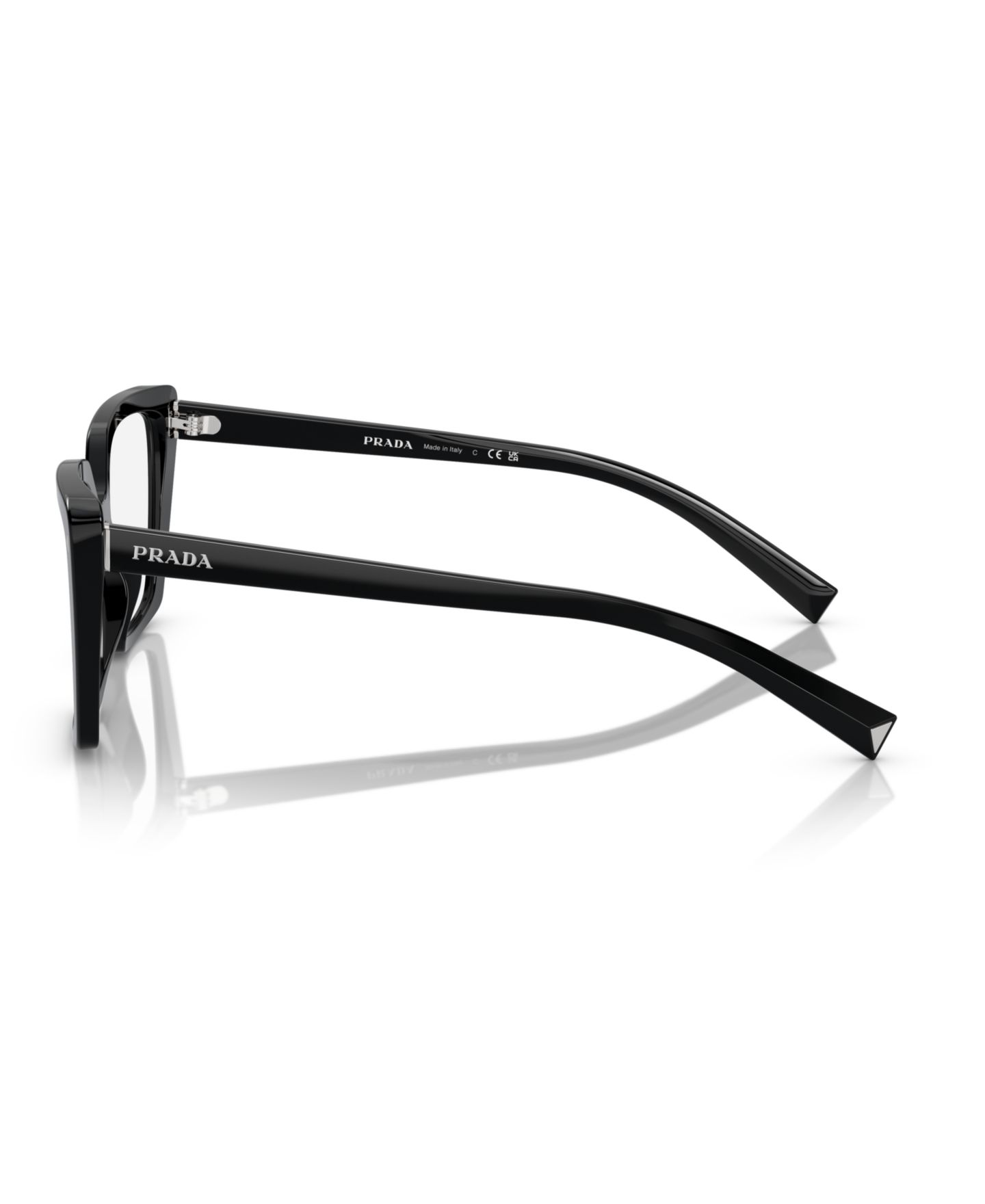 Женские очки Prada Woman Square Plastic PR 16ZV Eyeglasses, цвет: Чёрный — фото 3