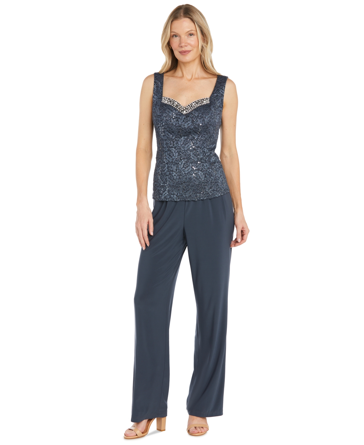 R & M Richards Petite Embellished Jacket, Sleeveless Top & Pants Set