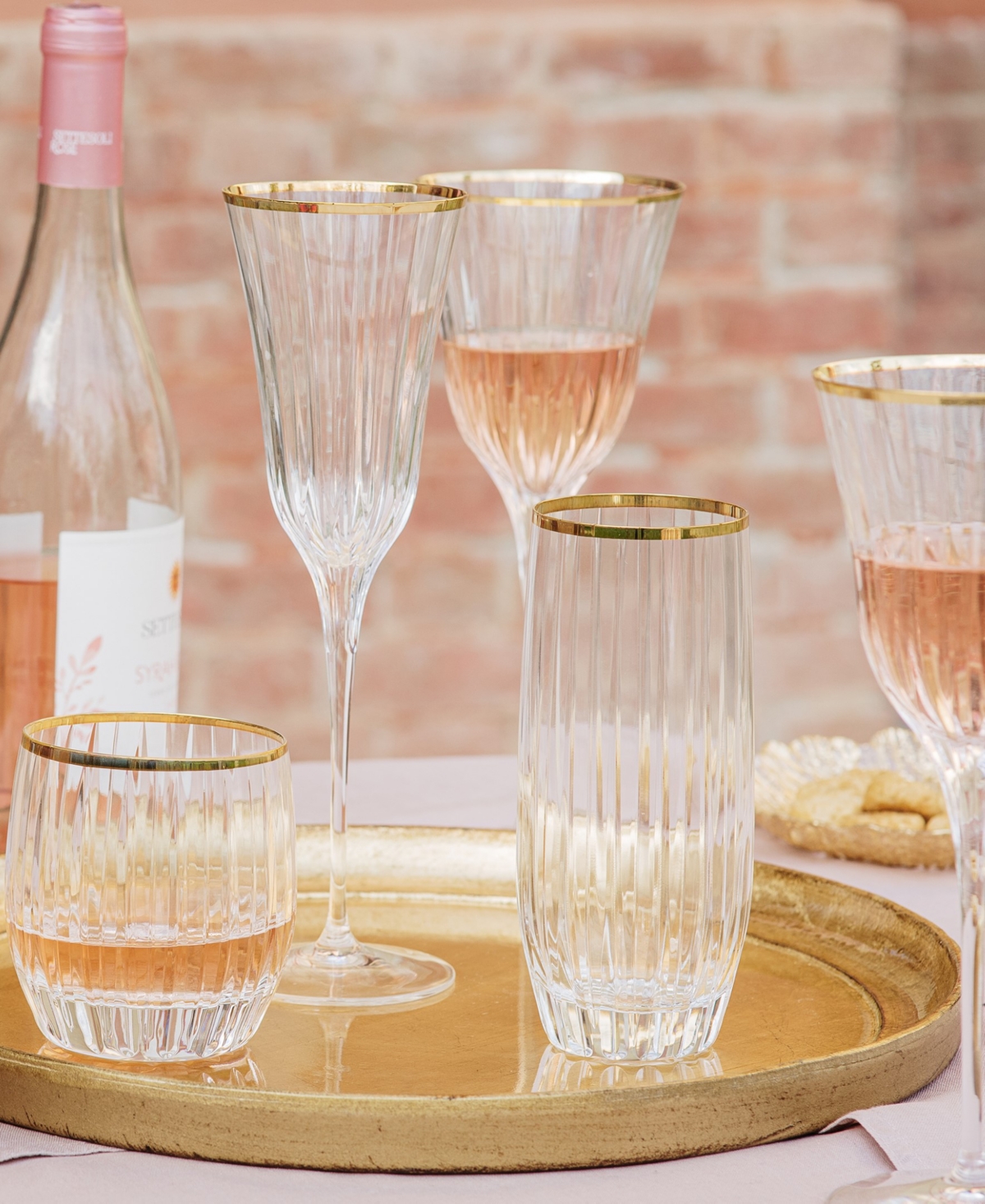Vietri Natalia Stemmed Wine Glass In Gold