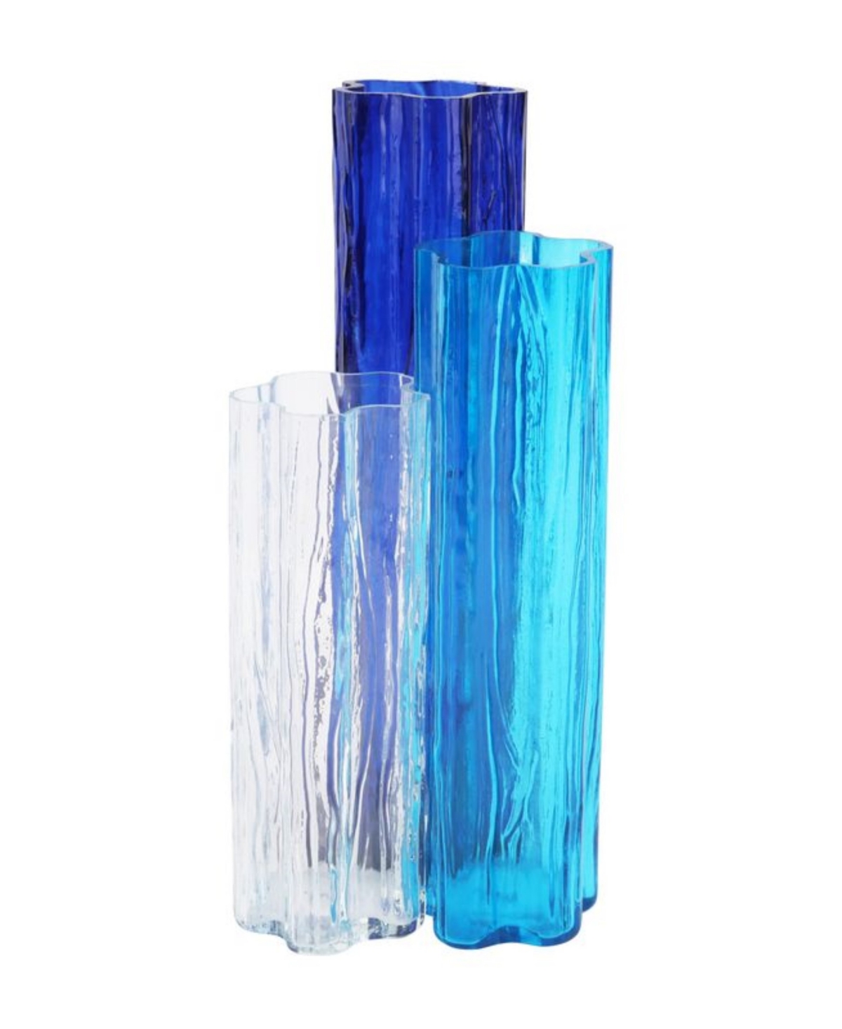 Vietri Flora Glass Vase In Blue