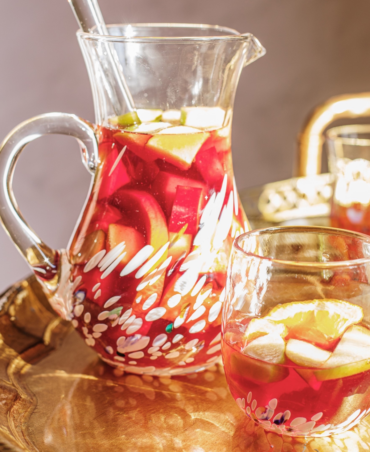 Vietri Chiara Pitcher And Stirrer Set In White