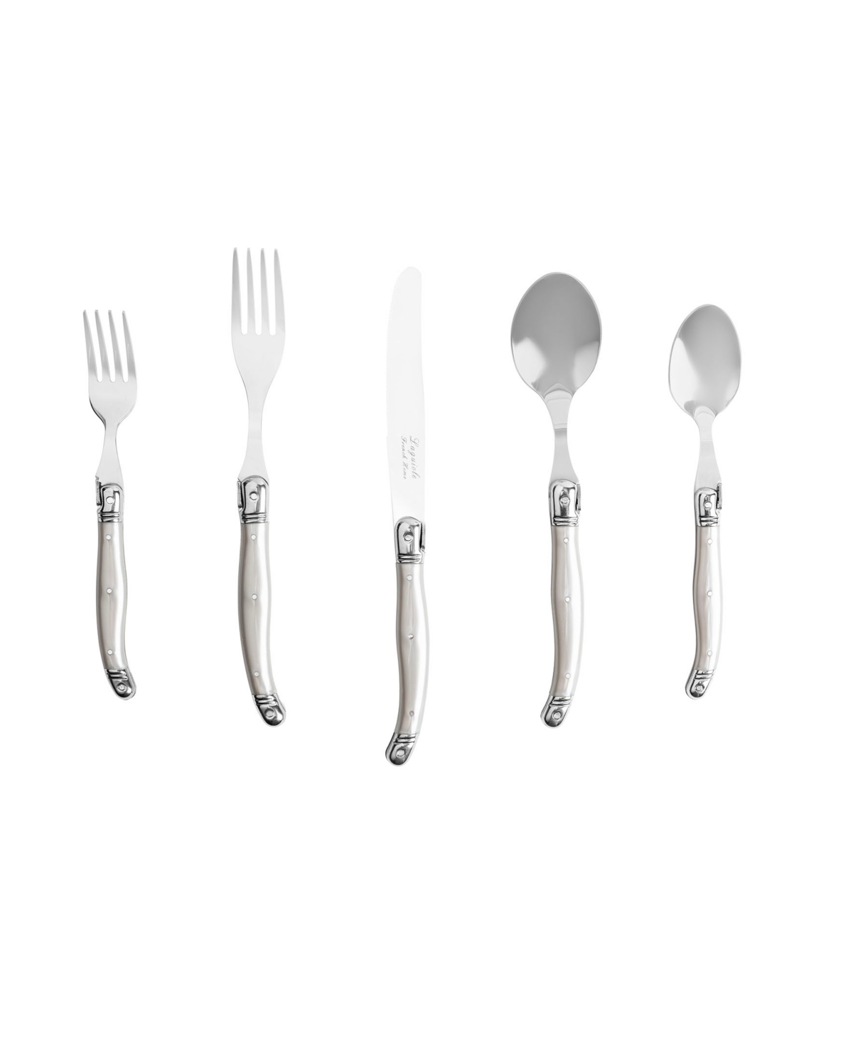 French Home Laguiole 20 Piece Stainless Steel Flatware Set, Service For 4 In Pewter