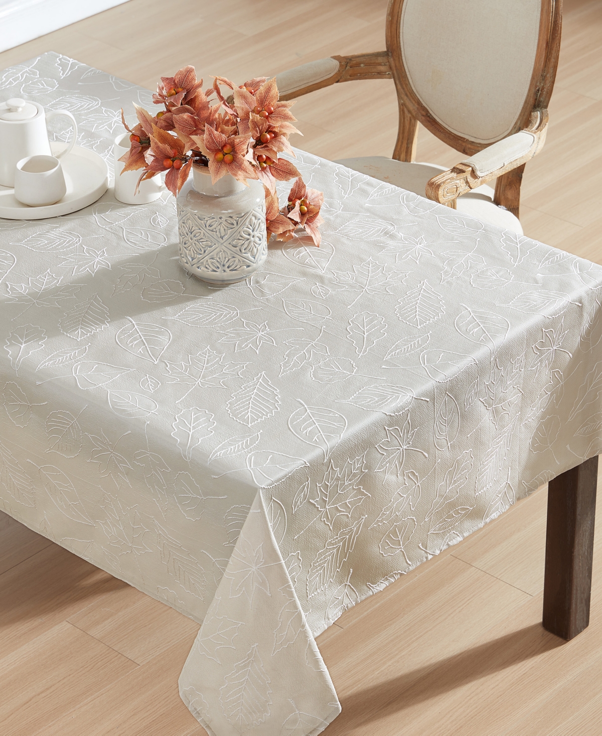 Laura Ashley Harvest Raised Woven Tablecloth,